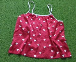 Red camisole with white hearts