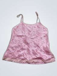 Pink camisole with lace trim