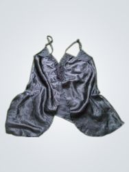 Black satin slip dress
