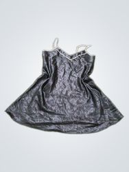 Black satin slip dress