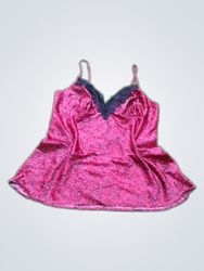 Spitzen-Camisole in Pink und Schwarz mit Spitzenbe..
