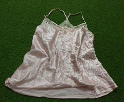 Slip in raso rosa con bordino in pizzo