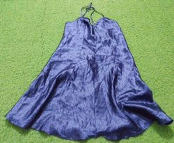 Vestido slip azul-marinho