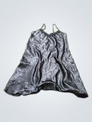 Black satin slip dress
