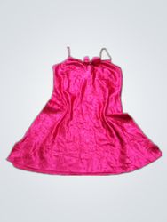 Red satin slip dress