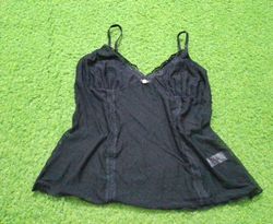 Black camisole with lace trim