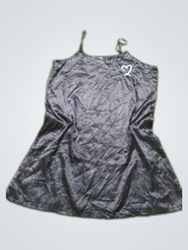 Black Slip Dress with Heart Detail