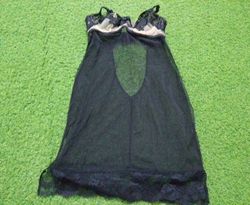 Black Lace Trimmed Lingerie Dress