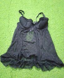 Nottina babydoll trasparente a pois neri