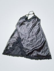 Black Lace Trim Slip Dress