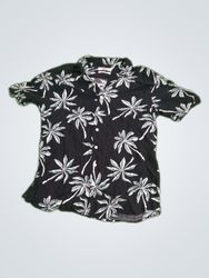 Defacto Black Palm Print Hawaiian Shirt