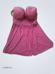 Unbranded Maroon Lace-Trim Mini Dress