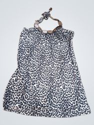 Women's Leopard Print Halter Dress with Necklace D..