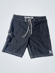 Hurley Black Board Shorts with White Stitching and..