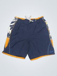 Nike Men's Navy Blue Swim Trunks with Floral Accen..