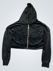 Juicy Couture Jaqueta com Capuz de Veludo Cropped ..