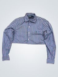 Polo Ralph Lauren Cropped Striped Button-Down Shir..