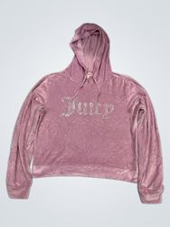 Juicy Couture Moletom Rosa de Veludo com Strass