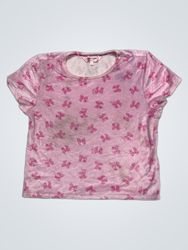 Juicy Couture Pink Bow Print Velours-T-Shirt