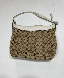 Coach Signature Pattern Leather Shoulder Bag