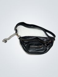 Black Leather Belt Bag