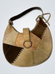 Unbranded Patchwork Suede Hobo Bag