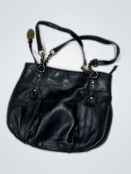 Coach Black Leather Tote Handbag