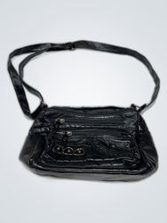 Unbranded Black Faux Leather Crossbody Bag