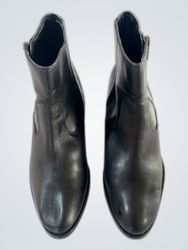 Black Leather Ankle Boots