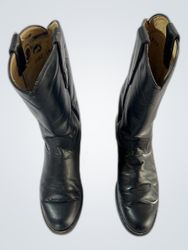 Roper Black Leather Cowboy Boots
