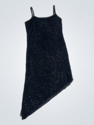 Anne Smith Black Sequin Slip Dress