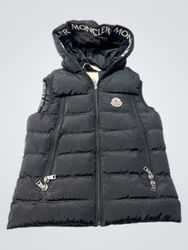 MONCLER Black Puffer Vest with Hood