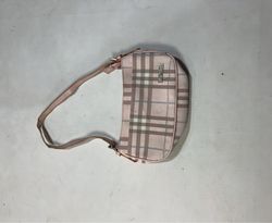Burberry of London Pink Plaid Shoulder Bag