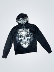 Iron Fist Skull Graphic Zip-Up Hoodie