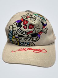 Ed Hardy "Kill Slowly" Graphic Trucker Hat
