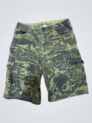 Affliction Camouflage Skull Cargo Shorts