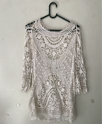 Crocheted White Tunic