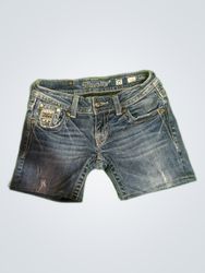 Miss Me Embellished Low-Rise Denim Shorts