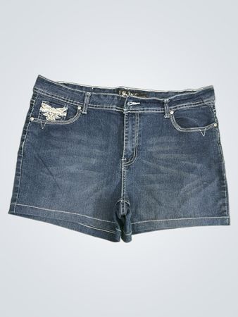 „G.G. GING Damen Jeansshorts mit verzierten Taschen“