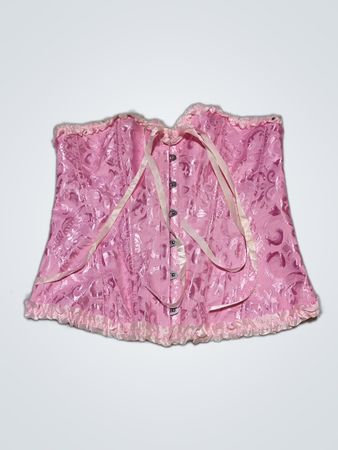 Pink Satin Bustier Corset Top
