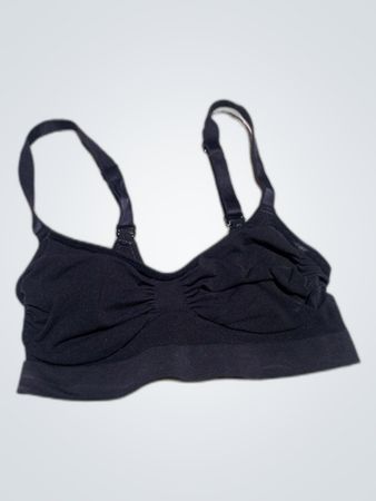 Skims Black Ribbed Nursing Bra