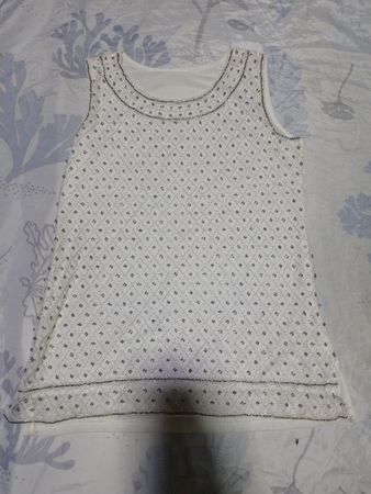 Unbranded White Beaded Tank Top