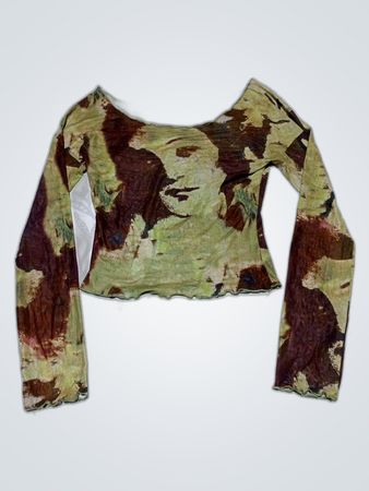 Unbranded Sheer Camo Print Blouse