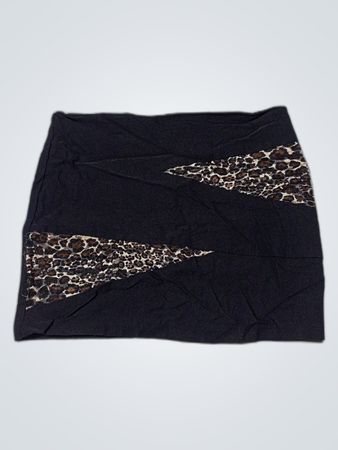 Charlotte Russe Black Leopard Print Mini Skirt