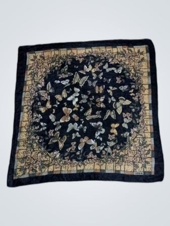 YSL Butterfly Print Silk Scarf