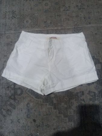 1st KISS White Cotton Shorts