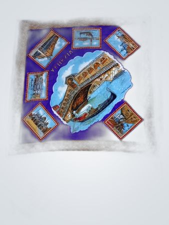 Unbranded Venice Printed Purple Scarf