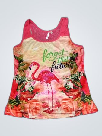 Blouse with Flamingo Design