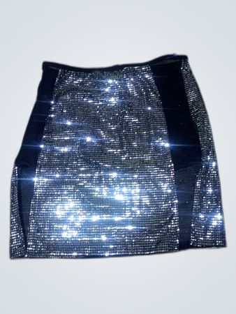 SHEIN Black Sequin Mini Skirt