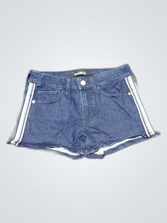 Express Denim Shorts with Rainbow Stripes
